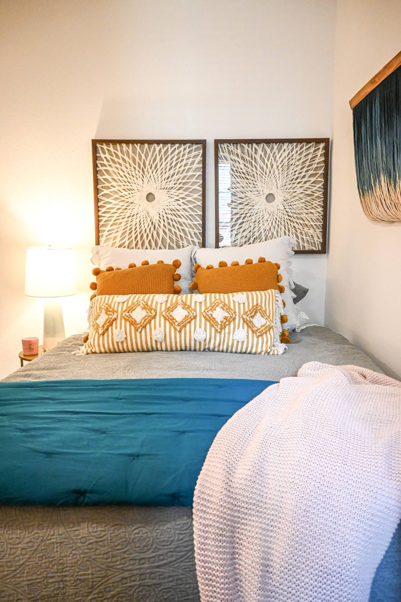 a bedroom at the East Village fully furnished apartments in charlotte nc
